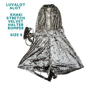LUVALOT ALOT Women's Velvet Halter Romper Size 8